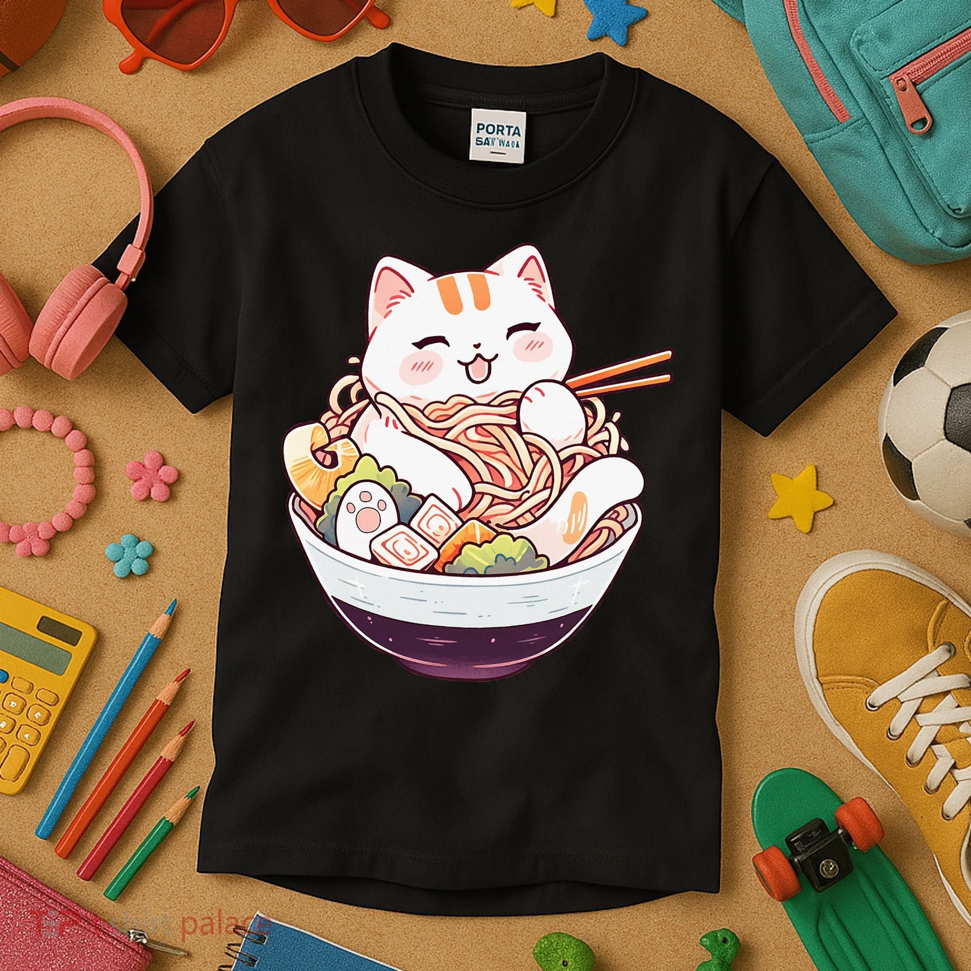 Ra Cat Kawaii Neko Cute Anime Kids T-Shirt