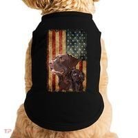Retro Chocolate Lab With Usa Flag Gift Chocolate Lab Dad Mom Doggie Tank thumb 0