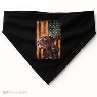 Retro Chocolate Lab With Usa Flag Gift Chocolate Lab Dad Mom USA-Made Doggie Bandana thumb 0