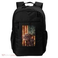 Retro Chocolate Lab With Usa Flag Gift Chocolate Lab Dad Mom Backpack thumb 0