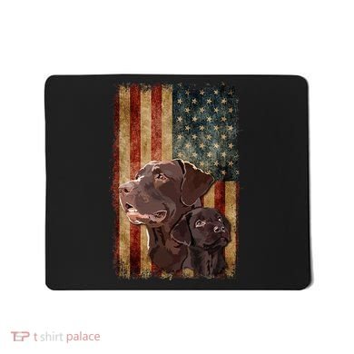 Retro Chocolate Lab With Usa Flag Gift Chocolate Lab Dad Mom Mousepad