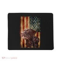 Retro Chocolate Lab With Usa Flag Gift Chocolate Lab Dad Mom Mousepad thumb 0