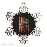 Retro Chocolate Lab With Usa Flag Gift Chocolate Lab Dad Mom Ornament thumb 0