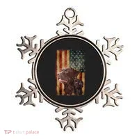 Retro Chocolate Lab With Usa Flag Gift Chocolate Lab Dad Mom Ornament thumb 0