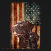 Retro Chocolate Lab With Usa Flag Gift Chocolate Lab Dad Mom Ornament thumb 1