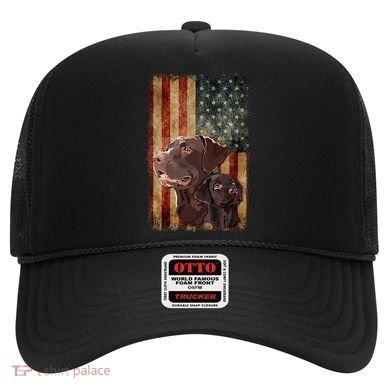 Retro Chocolate Lab With Usa Flag Gift Chocolate Lab Dad Mom Hat