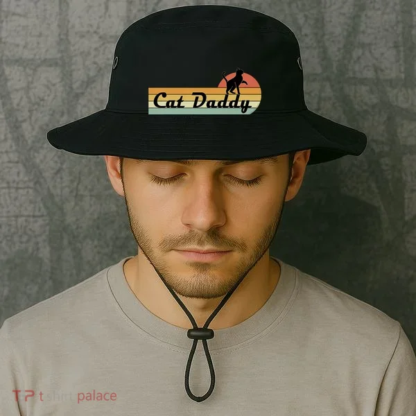 Retro Cat Lovers Cat Daddy Bucket Hat