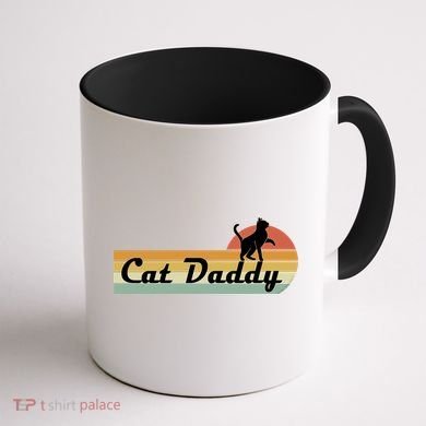 Retro Cat Lovers Cat Daddy Coffee Mug back