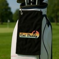 Retro Cat Lovers Cat Daddy Golf Towel thumb 2