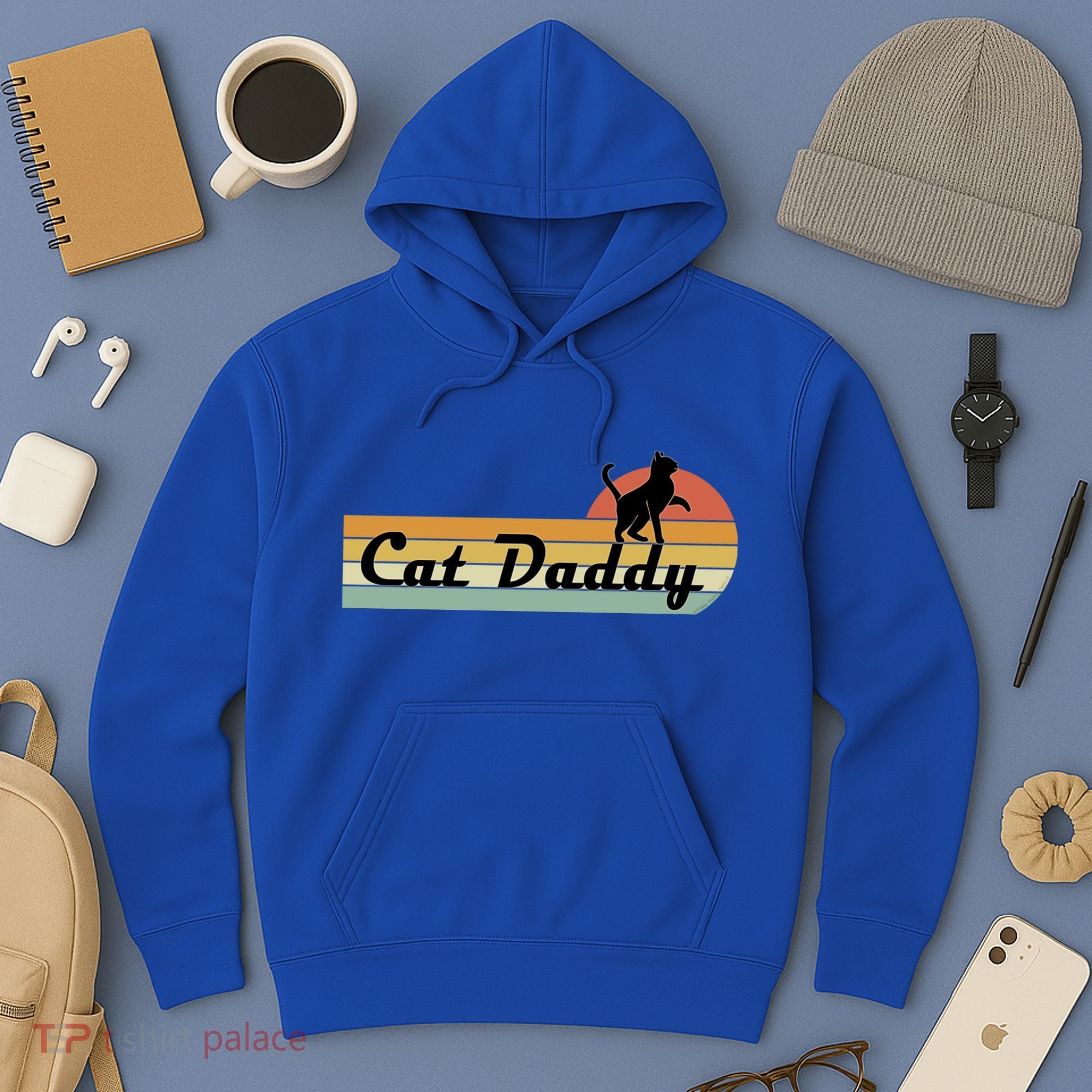 Retro Cat Lovers Cat Daddy Hoodie