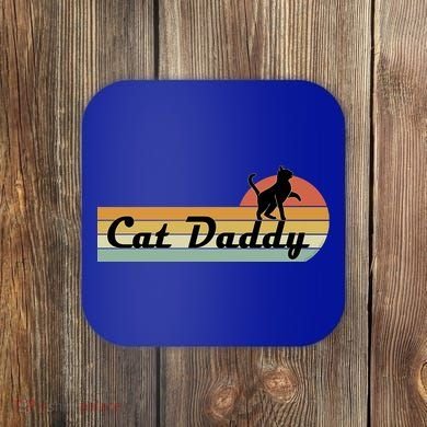 Retro Cat Lovers Cat Daddy Coaster