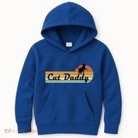Retro Cat Lovers Cat Daddy Kids Hoodie thumb 0