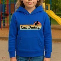 Retro Cat Lovers Cat Daddy Kids Hoodie thumb 3