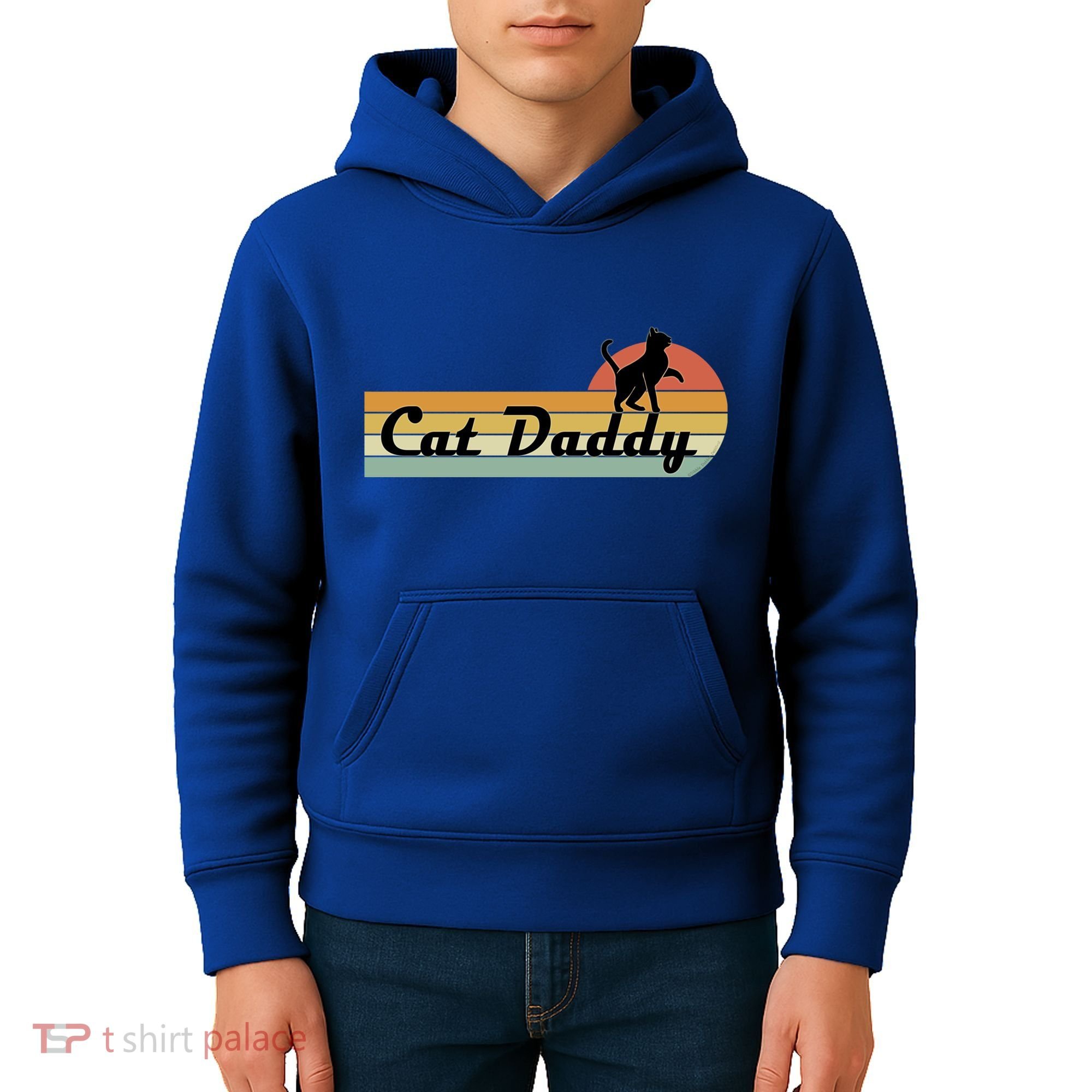 Retro Cat Lovers Cat Daddy Kids Hoodie