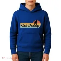 Retro Cat Lovers Cat Daddy Kids Hoodie thumb 4