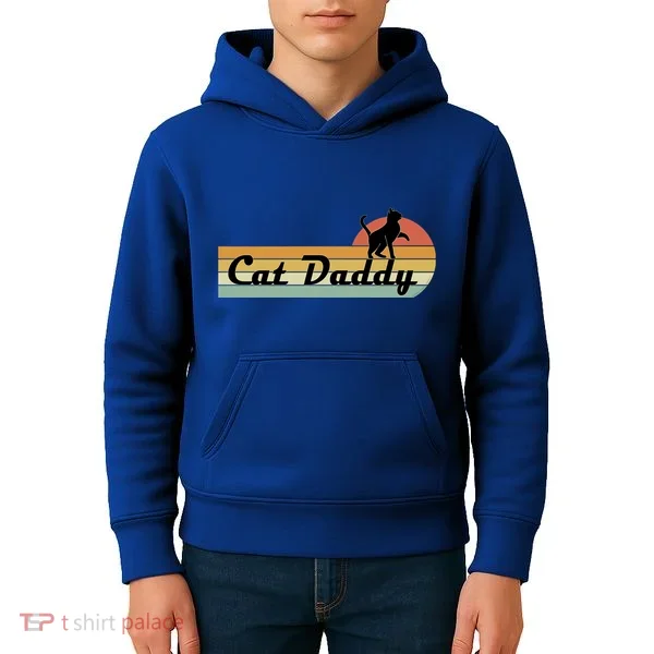 Retro Cat Lovers Cat Daddy Kids Hoodie