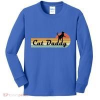 Retro Cat Lovers Cat Daddy Kids Long Sleeve Shirt thumb 0