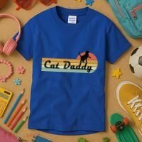 Retro Cat Lovers Cat Daddy Kids T-Shirt thumb 3