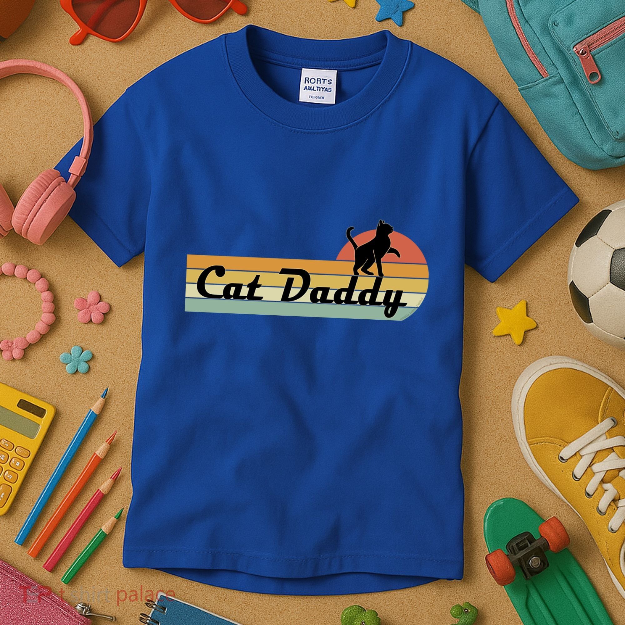 Retro Cat Lovers Cat Daddy Kids T-Shirt
