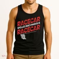 Race Car Lovers Car Racing Apparel Racecar Spelled Backwards Tank Top thumb 3
