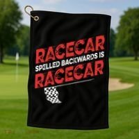 Race Car Lovers Car Racing Apparel Racecar Spelled Backwards Golf Towel thumb 1