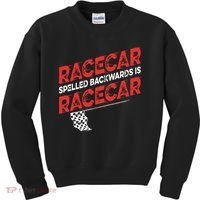 Race Car Lovers Car Racing Apparel Racecar Spelled Backwards Kids Sweatshirt thumb 0