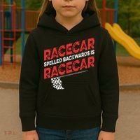 Race Car Lovers Car Racing Apparel Racecar Spelled Backwards Kids Hoodie thumb 3