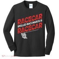 Race Car Lovers Car Racing Apparel Racecar Spelled Backwards Kids Long Sleeve Shirt thumb 0