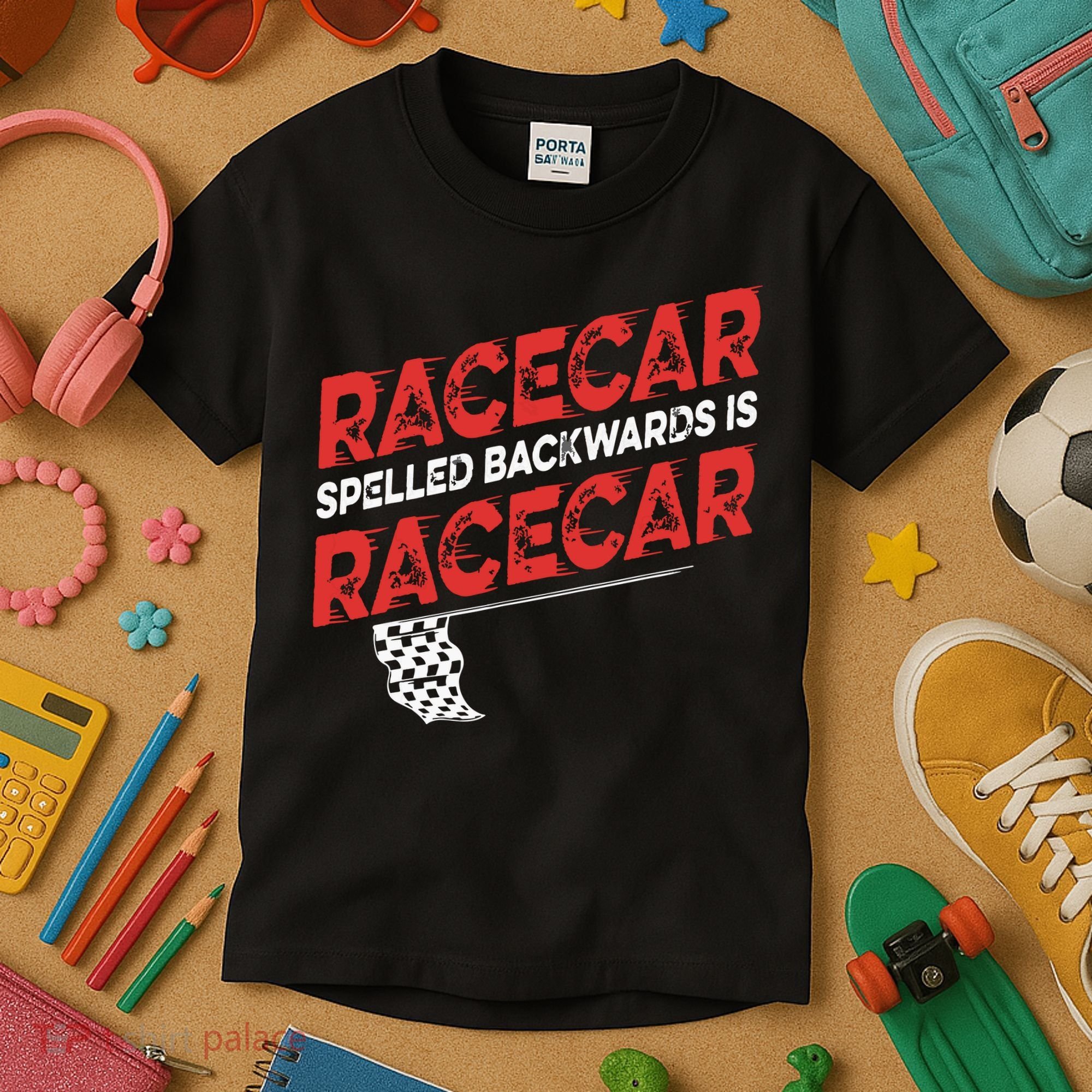 Race Car Lovers Car Racing Apparel Racecar Spelled Backwards Kids T-Shirt