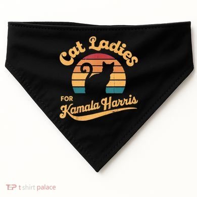 Retro Cat Ladies For Kamala USA-Made Doggie Bandana