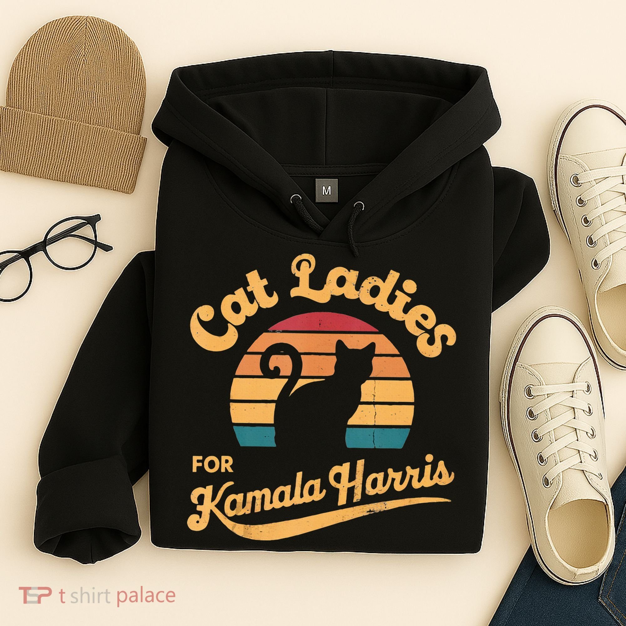 Retro Cat Ladies For Kamala Hoodie