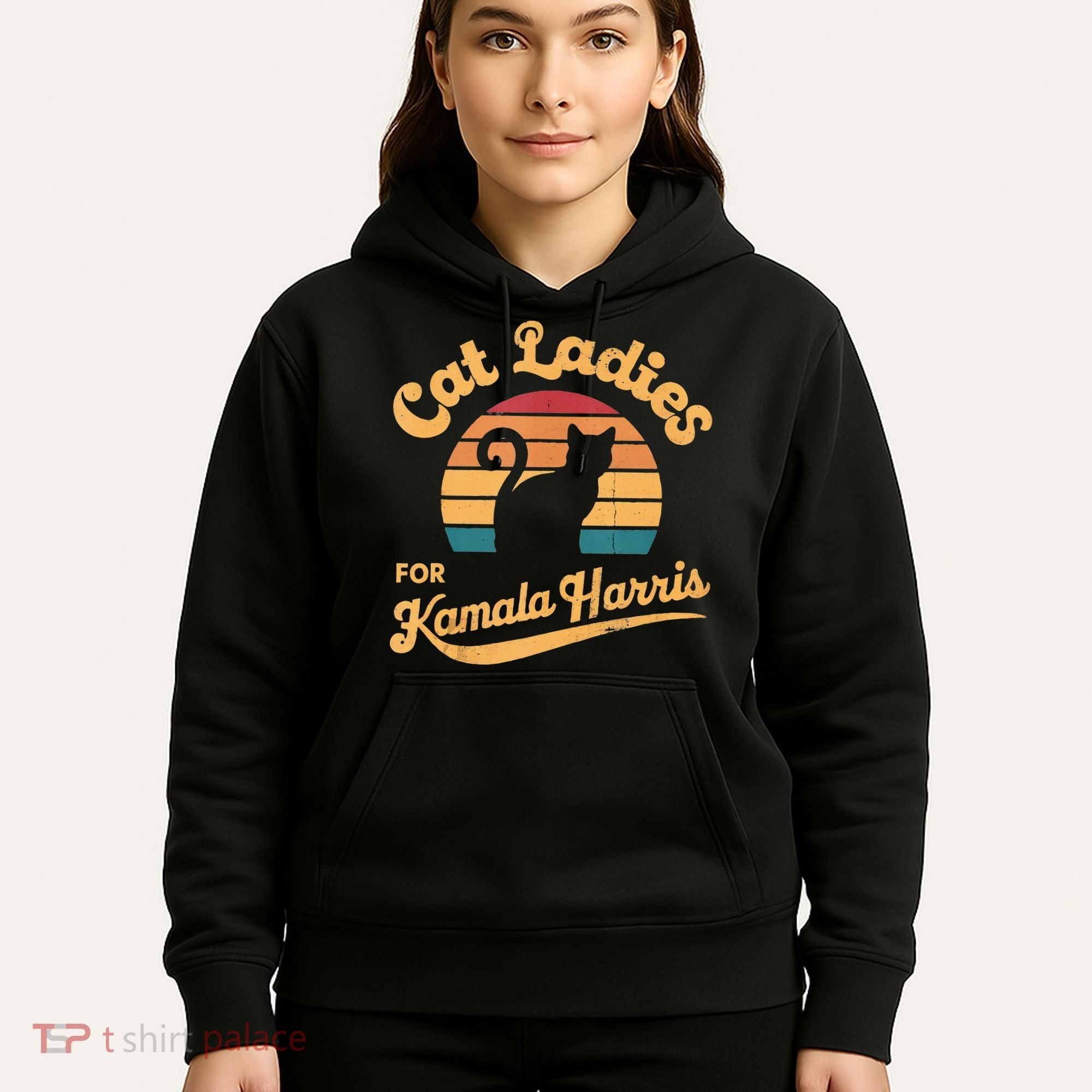Retro Cat Ladies For Kamala Hoodie