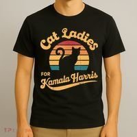 Retro Cat Ladies For Kamala T-Shirt thumb 3