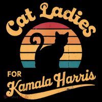 Retro Cat Ladies For Kamala Ornament thumb 1