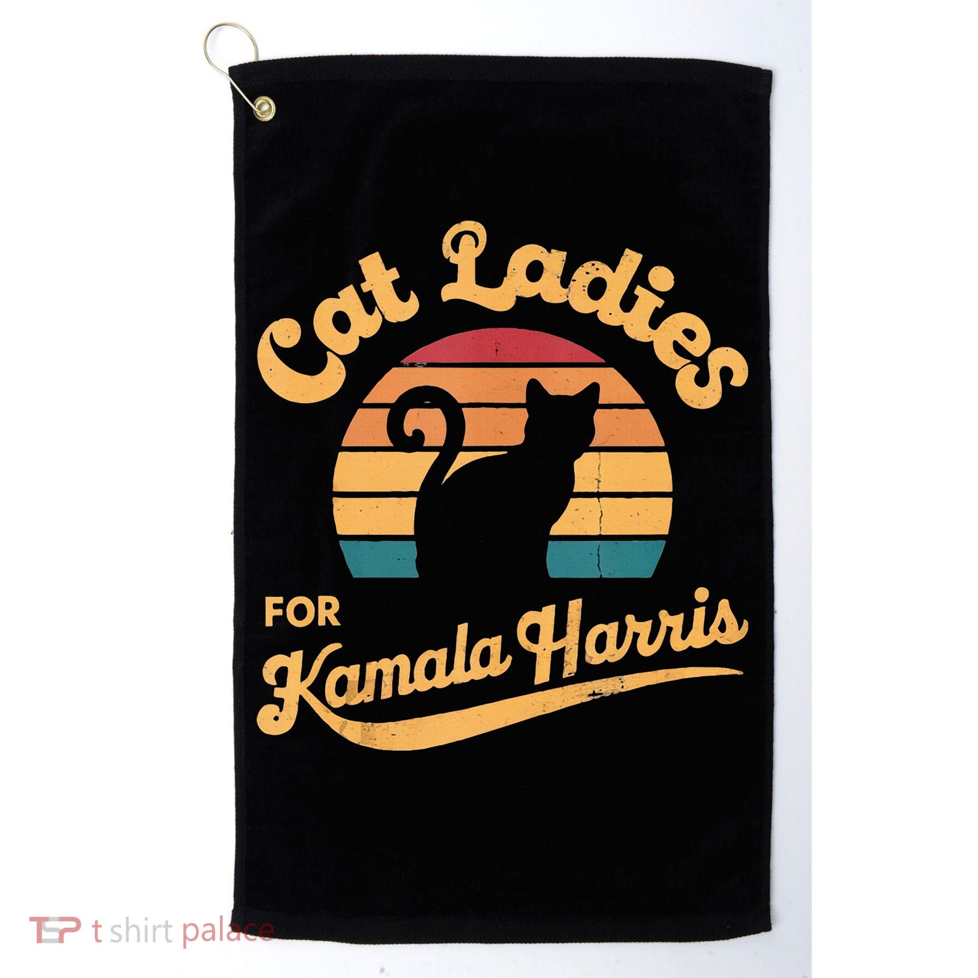 Retro Cat Ladies For Kamala Golf Towel