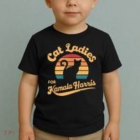 Retro Cat Ladies For Kamala Toddler T-Shirt thumb 2