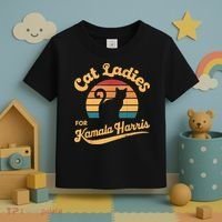 Retro Cat Ladies For Kamala Toddler T-Shirt thumb 3