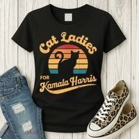 Retro Cat Ladies For Kamala Women's T-Shirt thumb 3