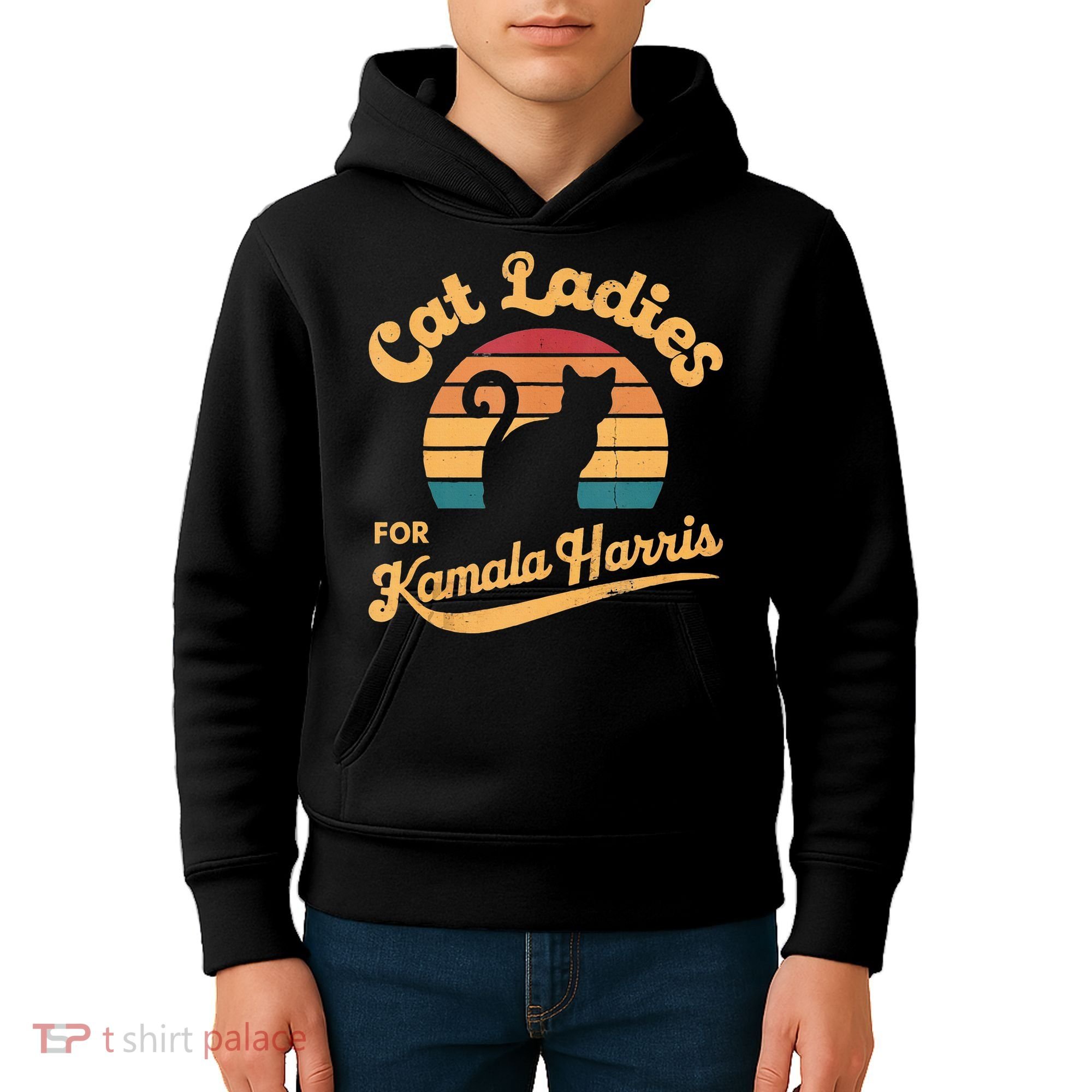 Retro Cat Ladies For Kamala Kids Hoodie