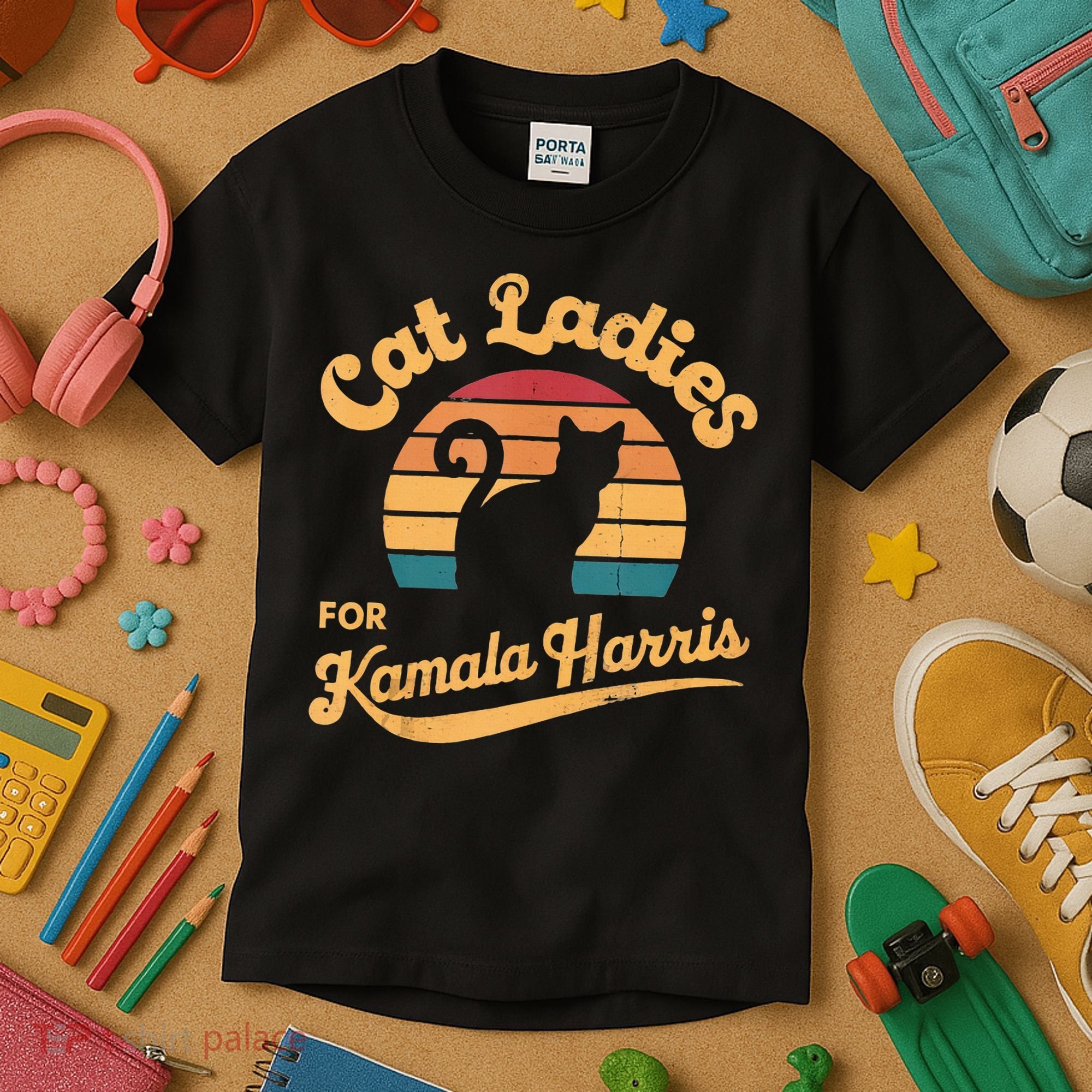 Retro Cat Ladies For Kamala Kids T-Shirt