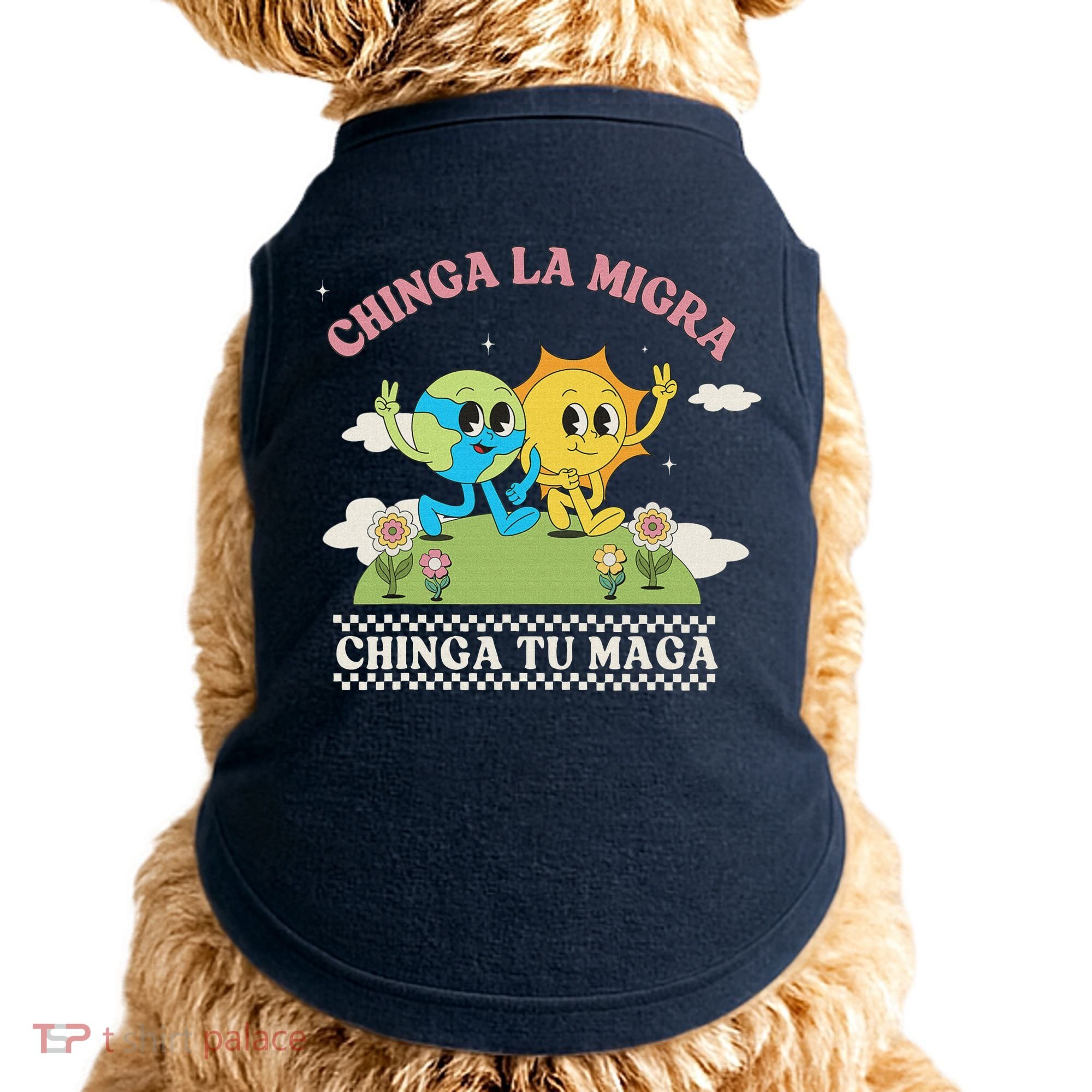 Retro Chinga La Migra Chinga Tu Maga Doggie Tank