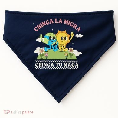 Retro Chinga La Migra Chinga Tu Maga USA-Made Doggie Bandana