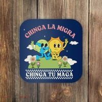 Retro Chinga La Migra Chinga Tu Maga Coaster thumb 0