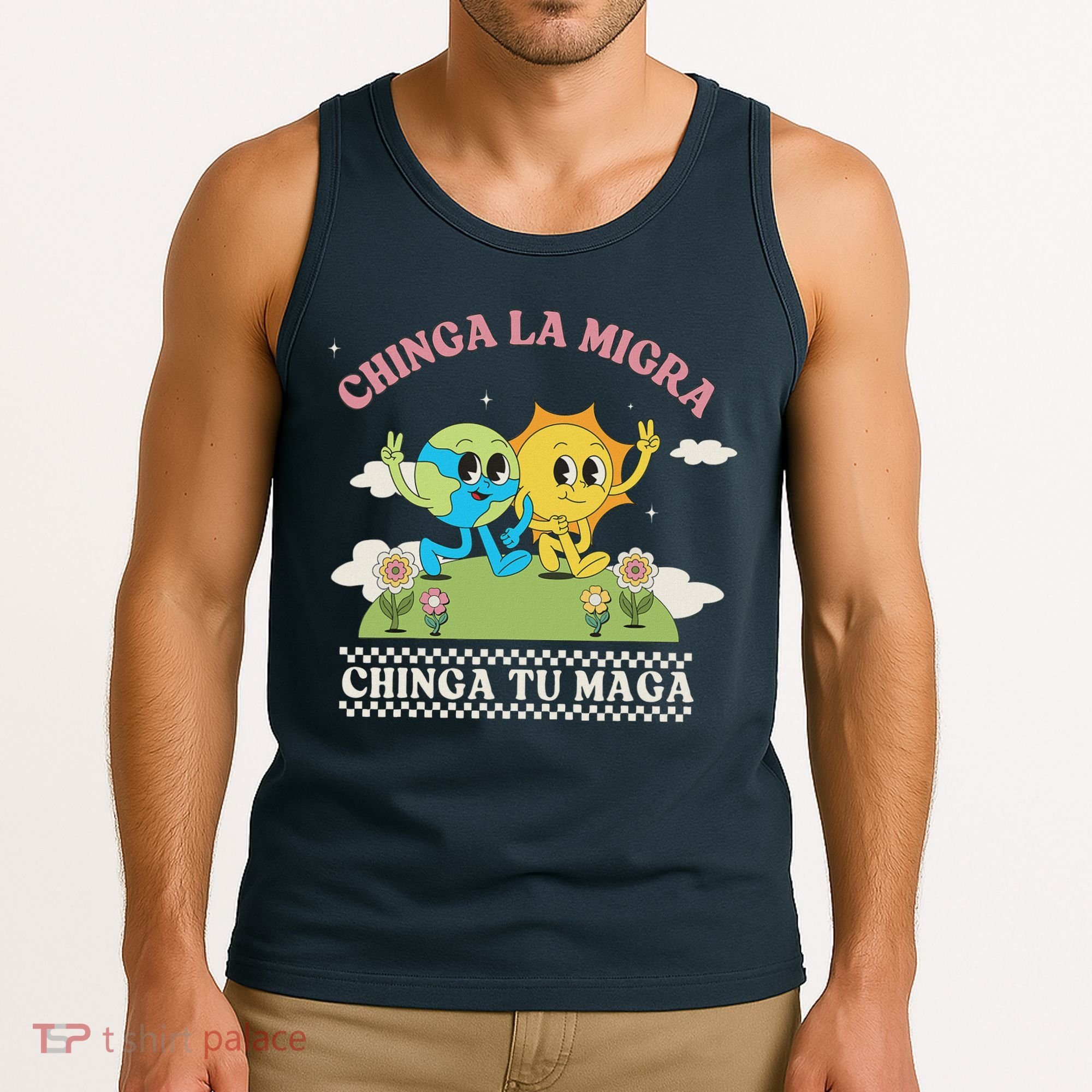 Retro Chinga La Migra Chinga Tu Maga Tank Top