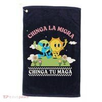 Retro Chinga La Migra Chinga Tu Maga Golf Towel thumb 0