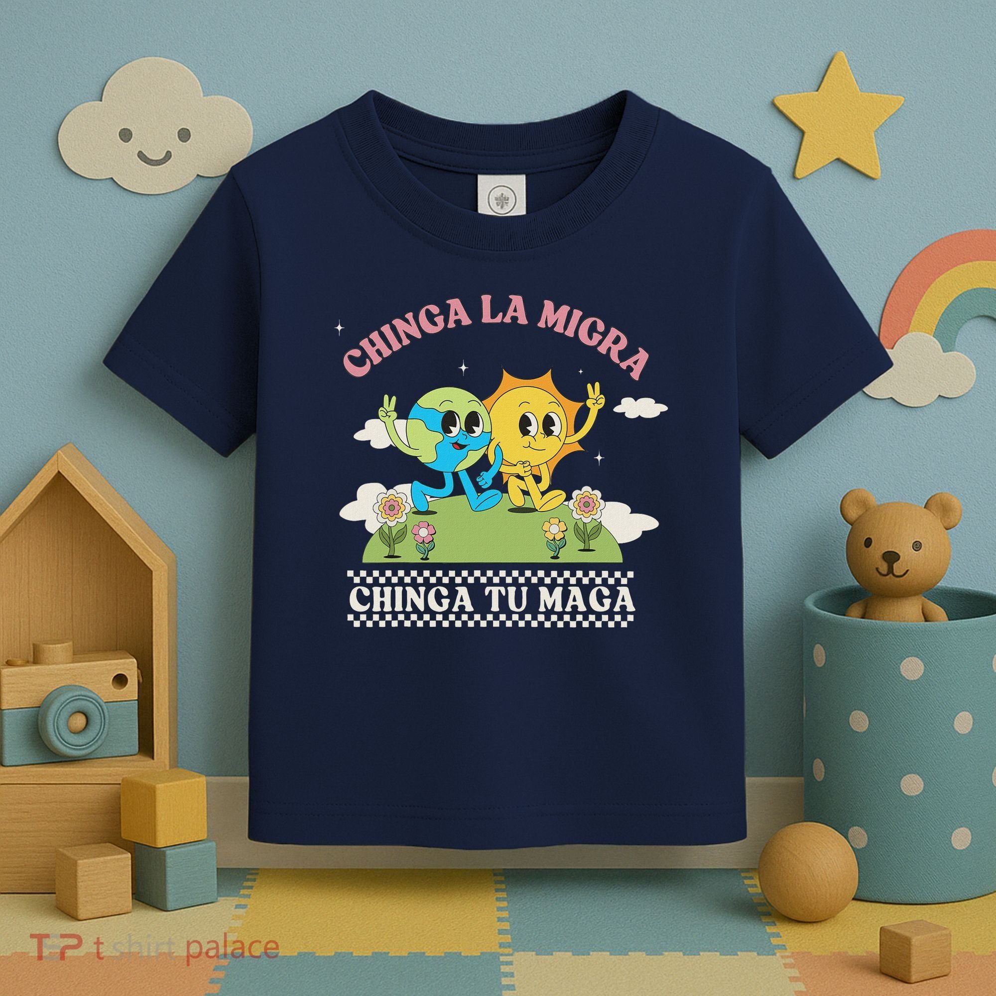 Retro Chinga La Migra Chinga Tu Maga Toddler T-Shirt