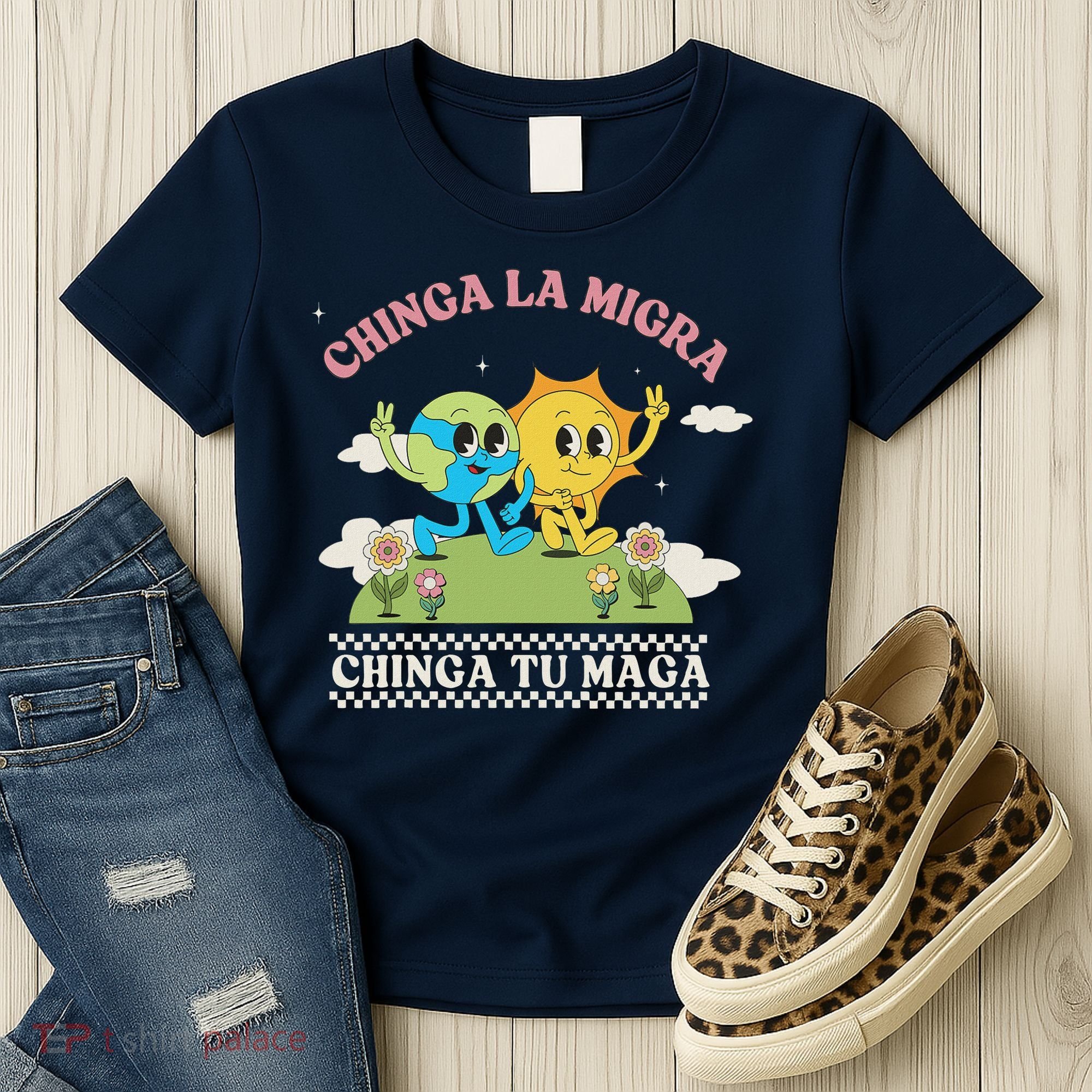 Retro Chinga La Migra Chinga Tu Maga Women's T-Shirt