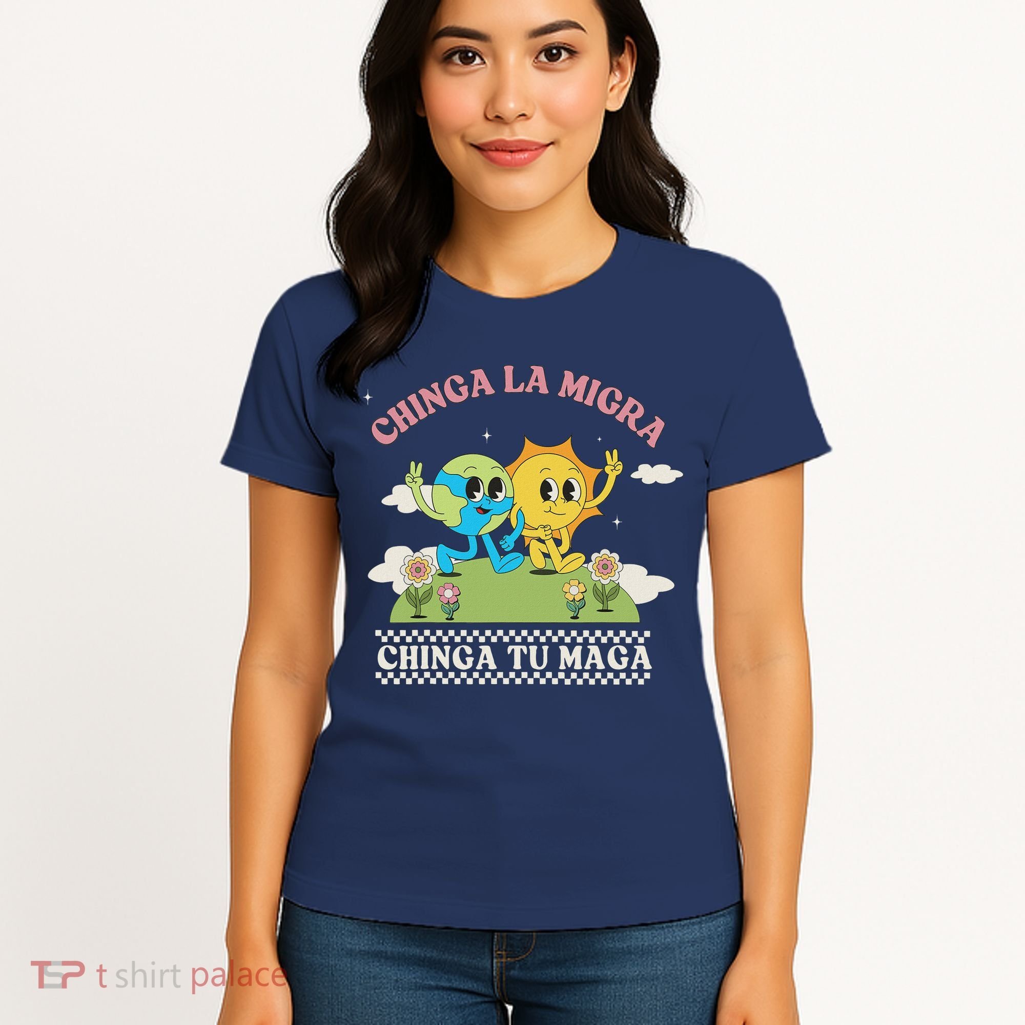 Retro Chinga La Migra Chinga Tu Maga Women's T-Shirt
