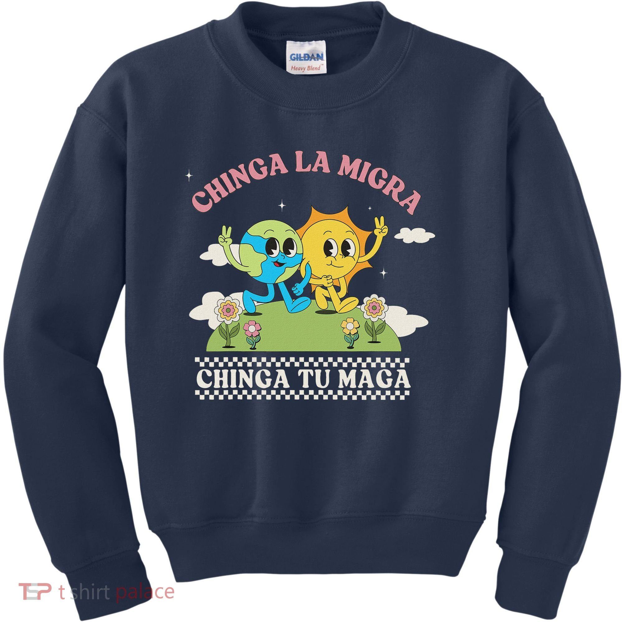 Retro Chinga La Migra Chinga Tu Maga Kids Sweatshirt