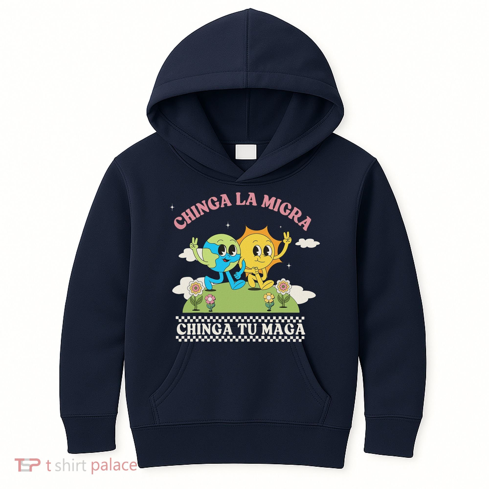 Retro Chinga La Migra Chinga Tu Maga Kids Hoodie
